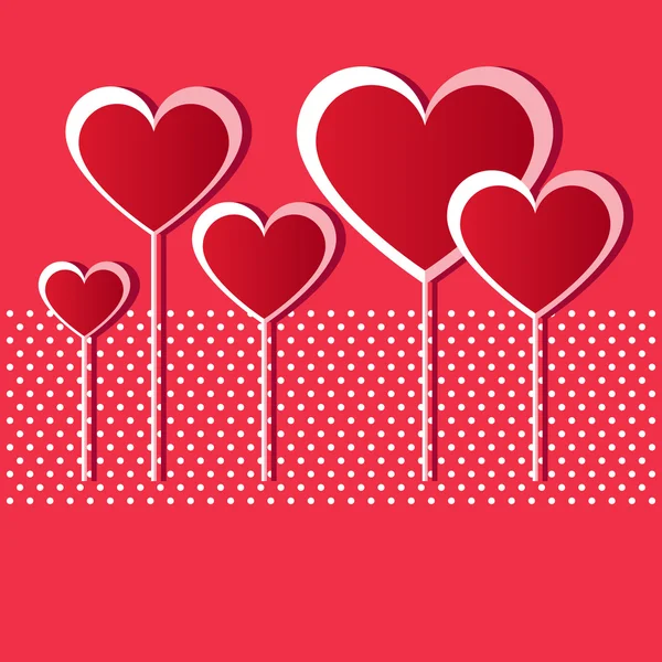 Valentine red hearts — Stock Vector