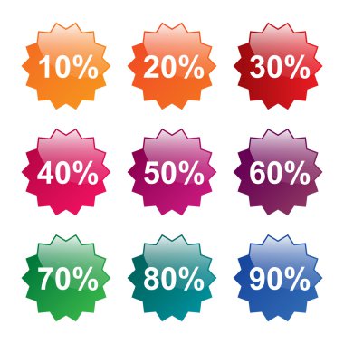 Percent labels clipart