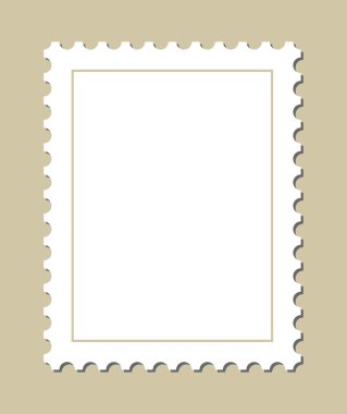 Blank postage stamp clipart