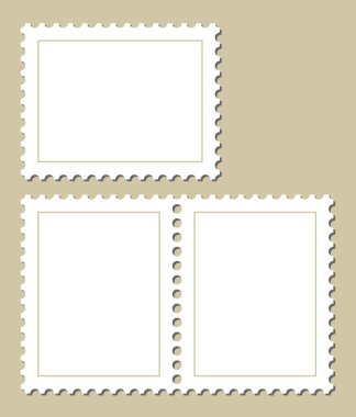 Blank postage stamps clipart