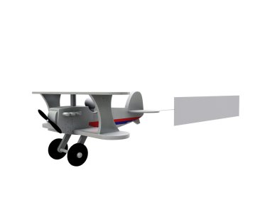 Toy plane with billboard clipart