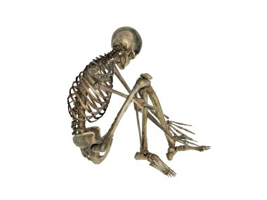 Crouching skeleton clipart