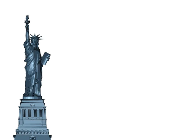 Estatua de libertad dibujada aislada sobre fondo blanco — Foto de Stock