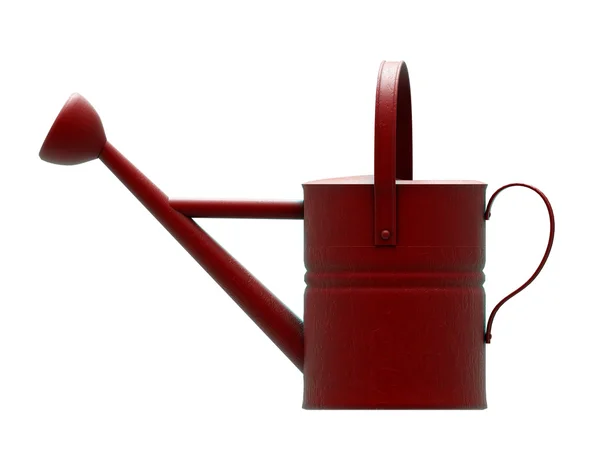 Widok z boku czerwona konewka — Zdjęcie stockowe