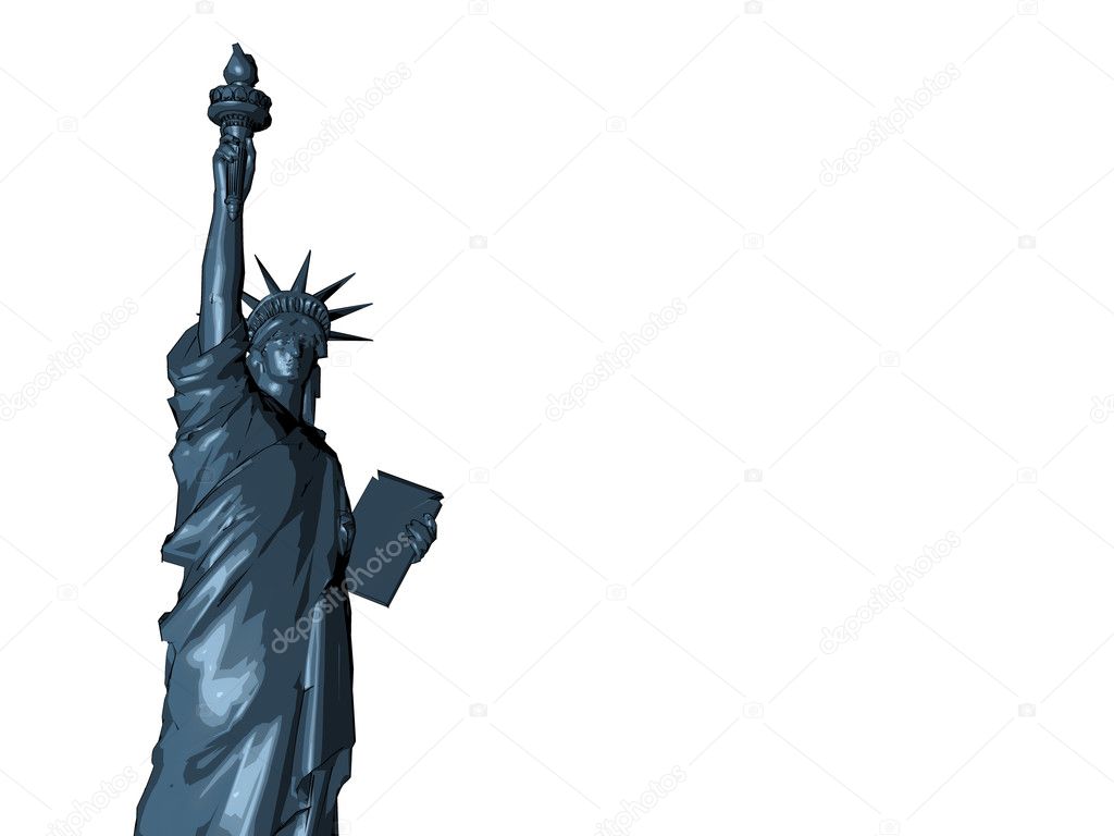 Sketched liberty statue