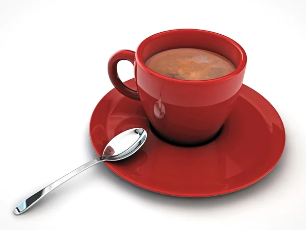 Taza de café rojo —  Fotos de Stock