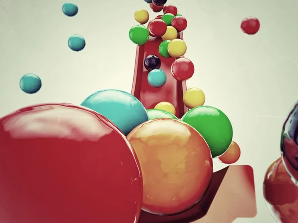Цветные шары падают — стоковое фото
