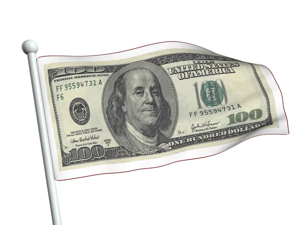 100 δολάρια σημαία — Φωτογραφία Αρχείου