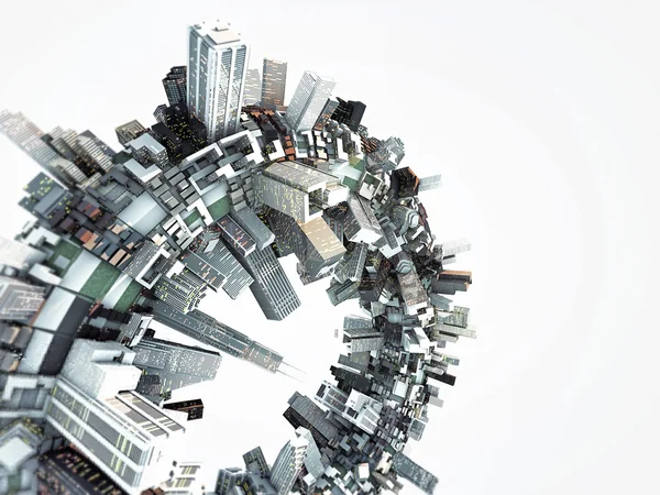 Futuristische Stadt um einen Ring — Stockfoto