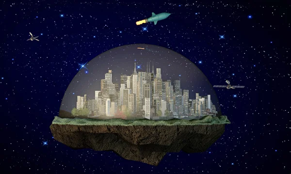 未来派城市 — 图库照片