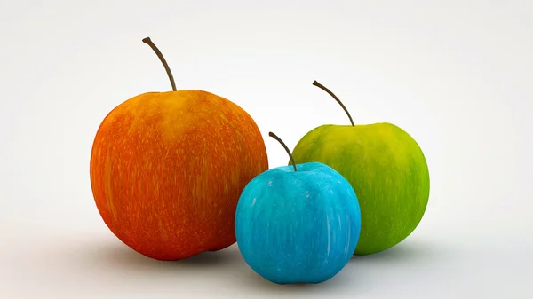 白い背景上に分離されて色のリンゴ — ストック写真