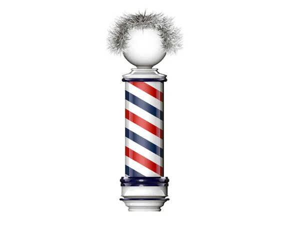Barbiere segno palo isolato su sfondo bianco — Foto Stock