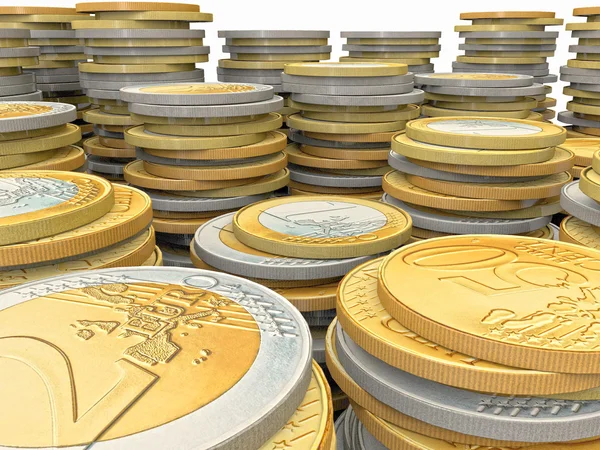 Euromynt isolerade på vit bakgrund — Stockfoto