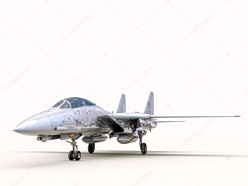 Fighter plane F14 isolated on white background