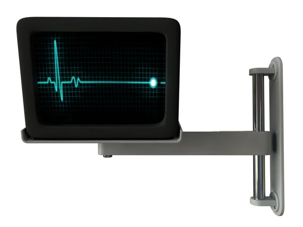 Medicinsk monitor isolerad på vit bakgrund — Stockfoto