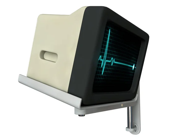 Medische monitor geïsoleerd op witte achtergrond — Stockfoto