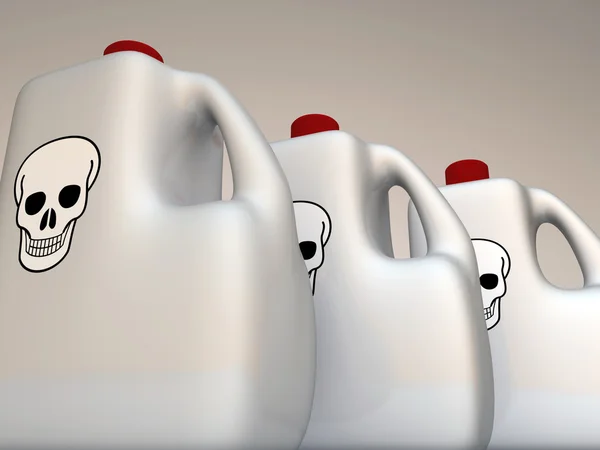 Plastikowe butelki z czaszki logo na białym tle — Zdjęcie stockowe