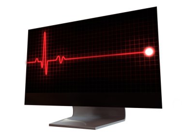 Pulse sign on monitor clipart