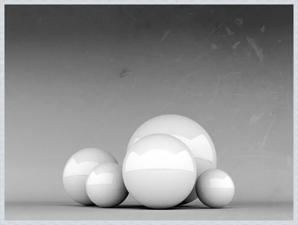 Esferas blancas en la foto grunge —  Fotos de Stock