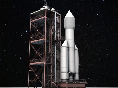 Ariane missile ready to take off clipart