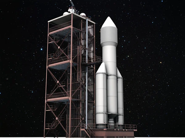 Missile Ariane pronto a decollare — Foto Stock