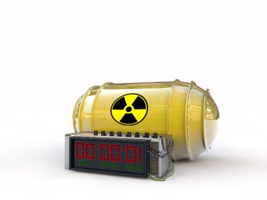 Atomic bomb with digital timer clipart