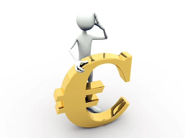 Man with euro sign — Stock Photo, Image