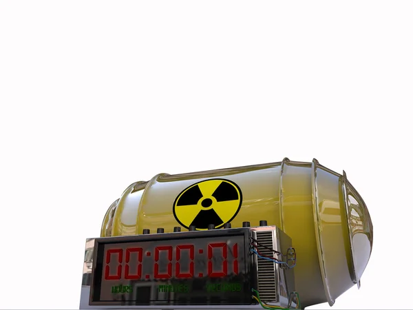 Bomb with digital timer isolated on white background — Stock Photo, Image