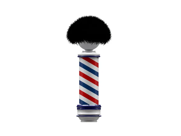 Barbiere segno palo isolato su sfondo bianco — Foto Stock