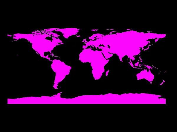 Czarny mapę świata i magenta — Zdjęcie stockowe