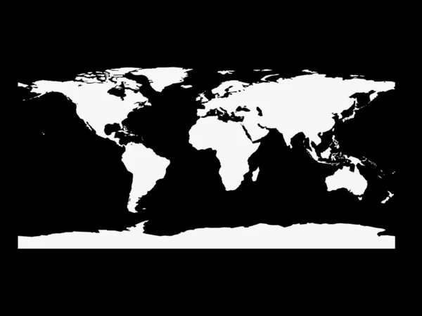 Världen karta svart och vitt — Stockfoto