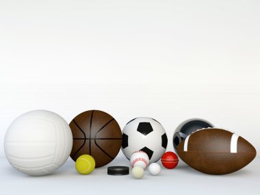 Sport balls isolated on white background clipart