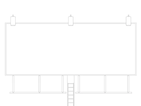 ビルボード正面に孤立した白い背景 — ストック写真