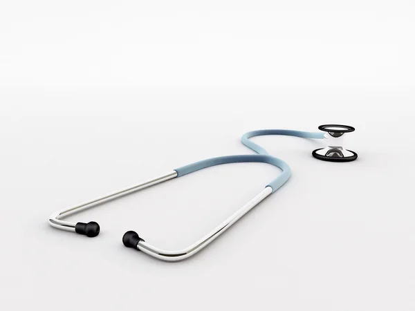 Stetoscopio blu isolato su sfondo bianco — Foto Stock