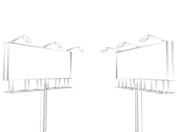 Ескіз білборда ізольовано на білому тлі — стокове фото