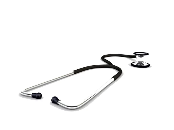 Black stethoscope isolated on white background — Stock Photo, Image