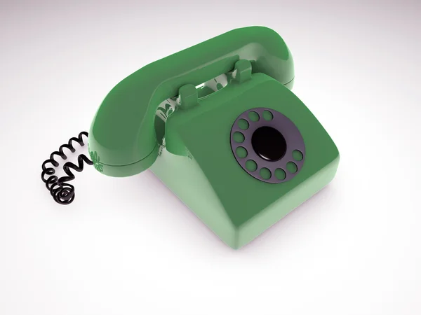 Telefone verde isolado sobre fundo branco — Fotografia de Stock