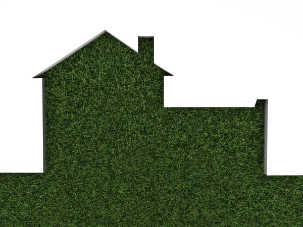 Dům na zelené trávě — Stock fotografie