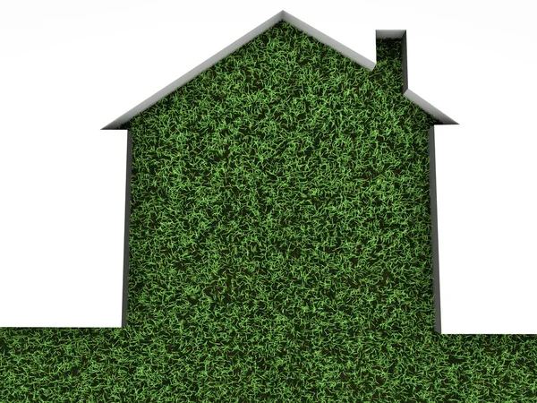 Huset på grönt gräs — Stockfoto