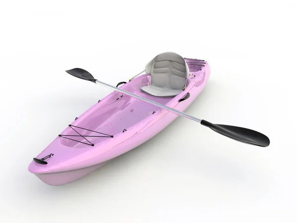 Pink kayak isolated on white background — Stockfoto