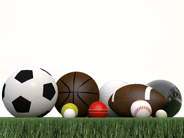 Esporte bolas isoladas no fundo branco — Fotografia de Stock