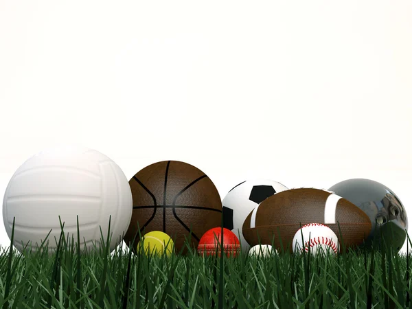 Esporte bolas isoladas no fundo branco — Fotografia de Stock
