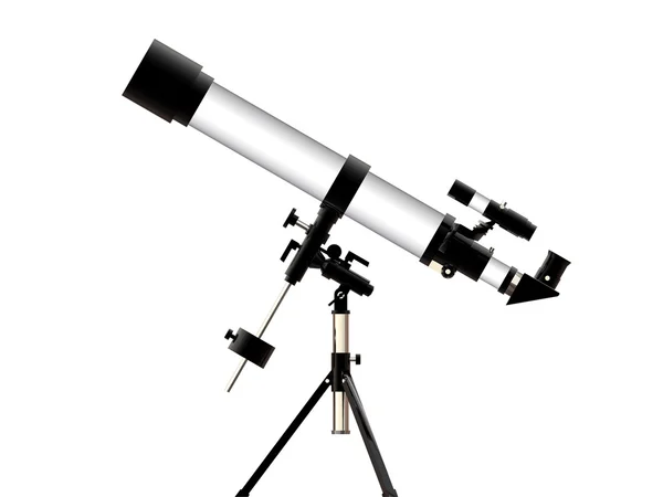 Telescópio isolado sobre fundo branco — Fotografia de Stock