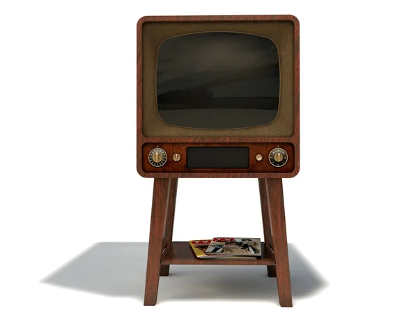 Televisión antigua aislada sobre fondo blanco — Foto de Stock