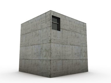 Cube concrete house clipart