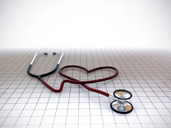 Stetoskop hjärta form — Stockfoto