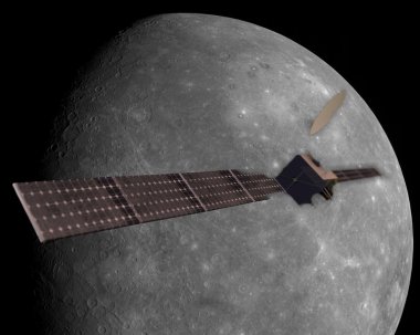 Satellite exploring mercury clipart