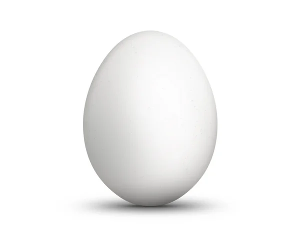 Huevo blanco aislado sobre fondo blanco — Foto de Stock