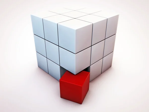 立方形の白い背景で隔離 — ストック写真