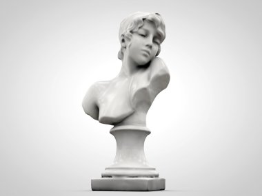 Woman statue isolsated on white background